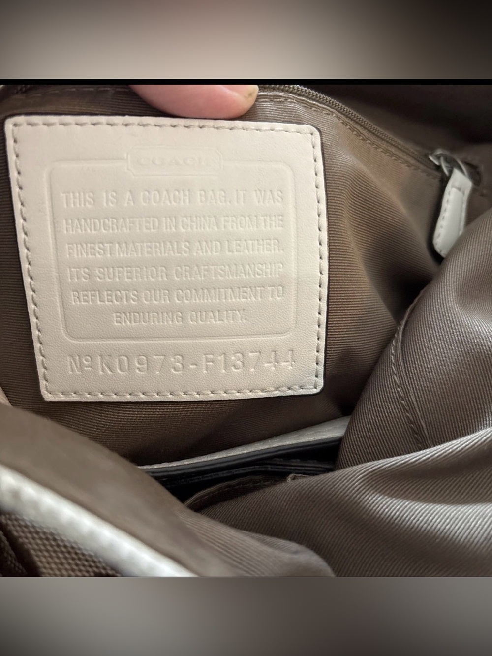 Coach Penelope Hippie Hobo Handbag Shoulder Bag F13744 Purse Khaki Putty C Logo - Picture 5 of 16